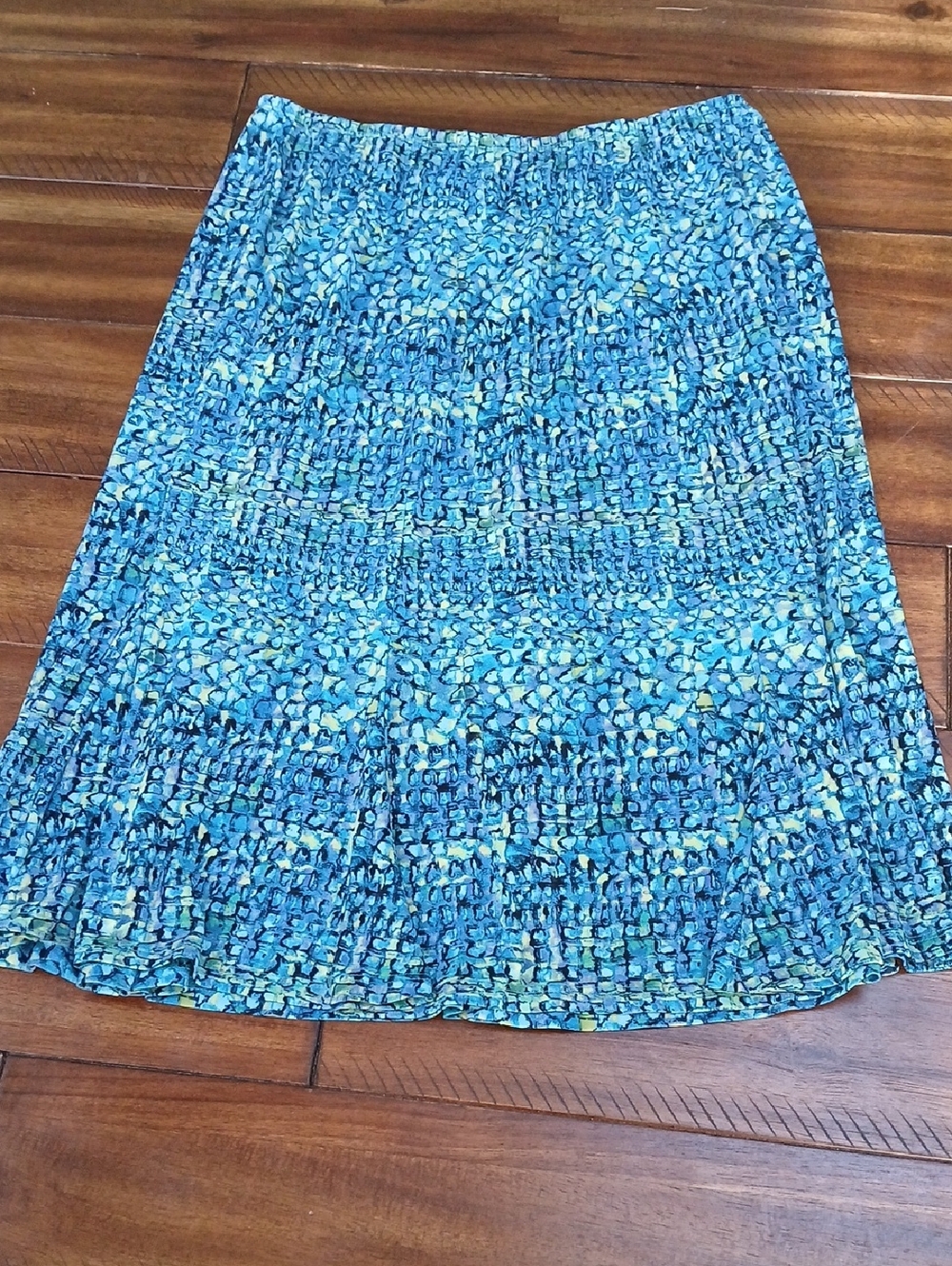 Connected apparel Blue & Aqua Patterned Skirt